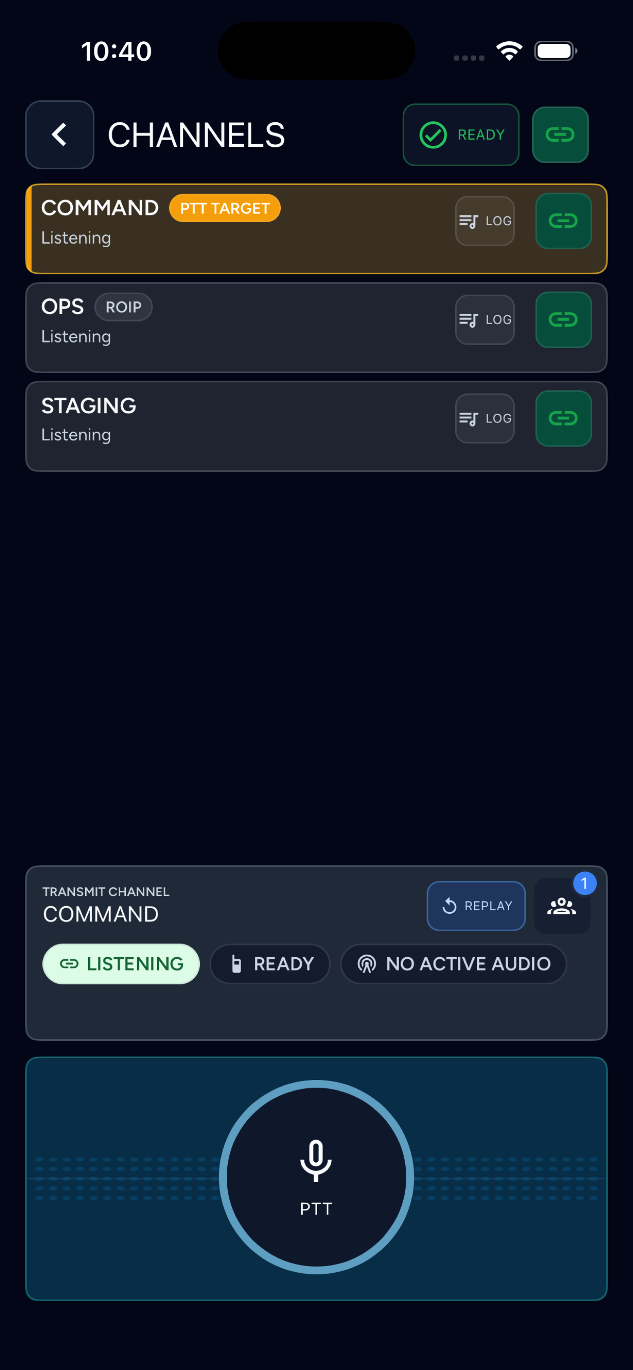 Mobile radio channels and push-to-talk